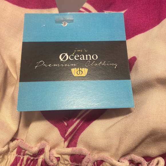 Summer Maxi Dress, One size, Floral Print, Color: Off white and magenta - Picture 4 of 5